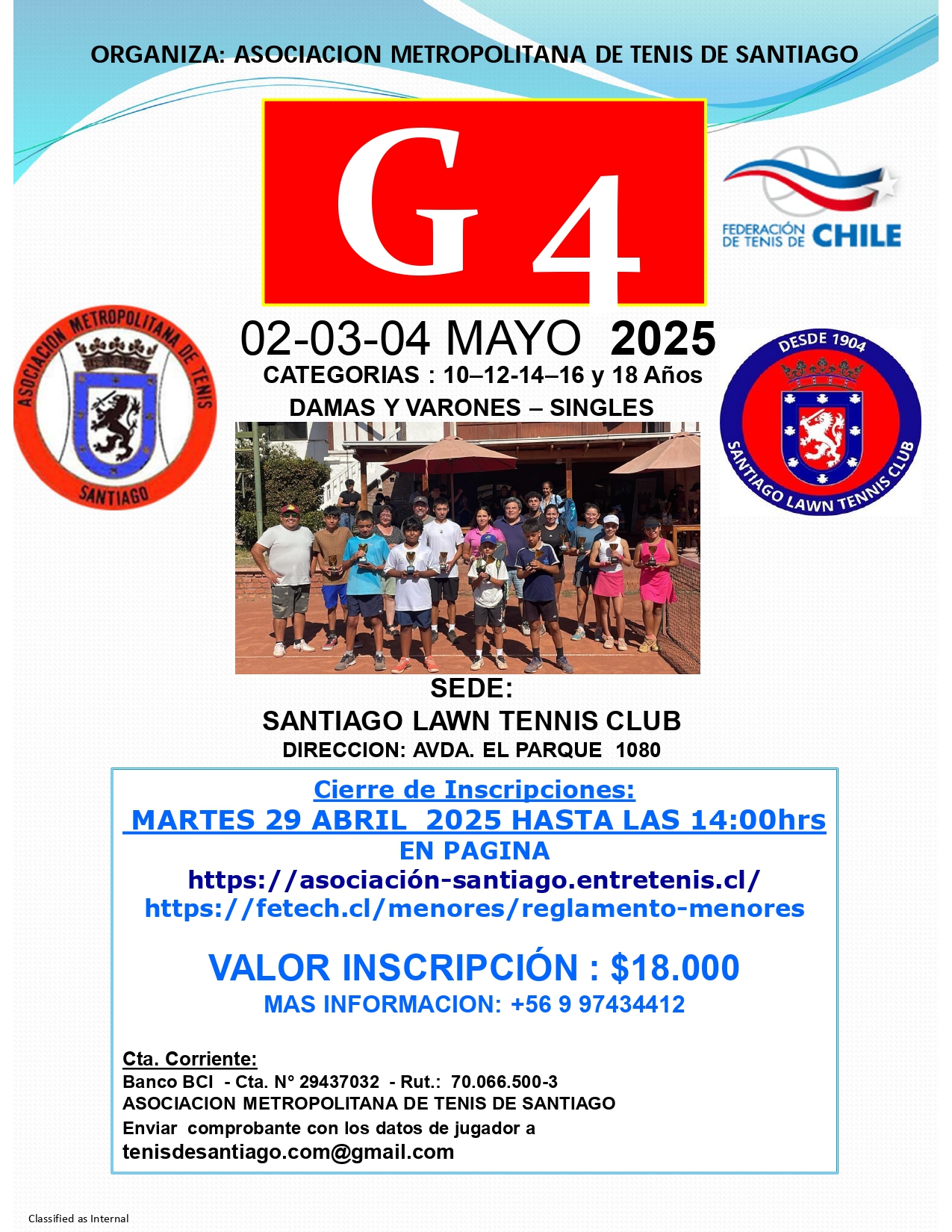 Afiche Etapa 4 2025 Lawn Tennis Club Santiago